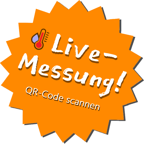 Sticker - Zu den Live Temperatur- und Feuchtigkeitsmessungen in den Platanenkronen und auf dem Platz